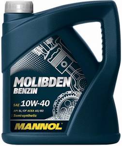 MANNOL MOLIBDEN BENZIN 10w40 SL/CF  4л п/синтетика, масло моторное